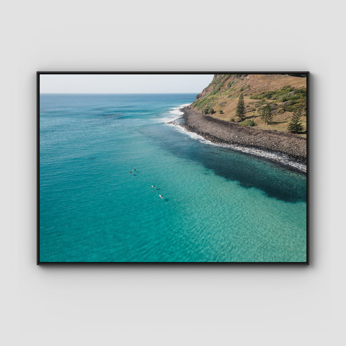 The Lineup - Lennox Head - Fine Art Print - Float Frame Canvas - Black - Landscape