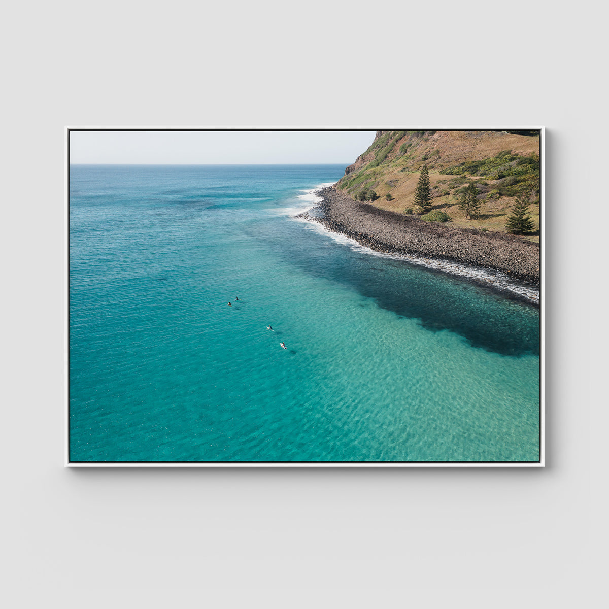 The Lineup - Lennox Head - Fine Art Print - Float Frame Canvas - White - Landscape