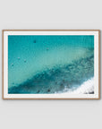 Turquoise Top Down - Lennox Head - Fine Art Print - Traditional Frame - Raw Oak - Landscape