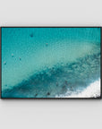 Turquoise Top Down - Lennox Head - Fine Art Print - Float Frame Canvas - Black - Landscape