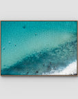 Turquoise Top Down - Lennox Head - Fine Art Print - Float Frame Canvas - Raw Oak - Landscape