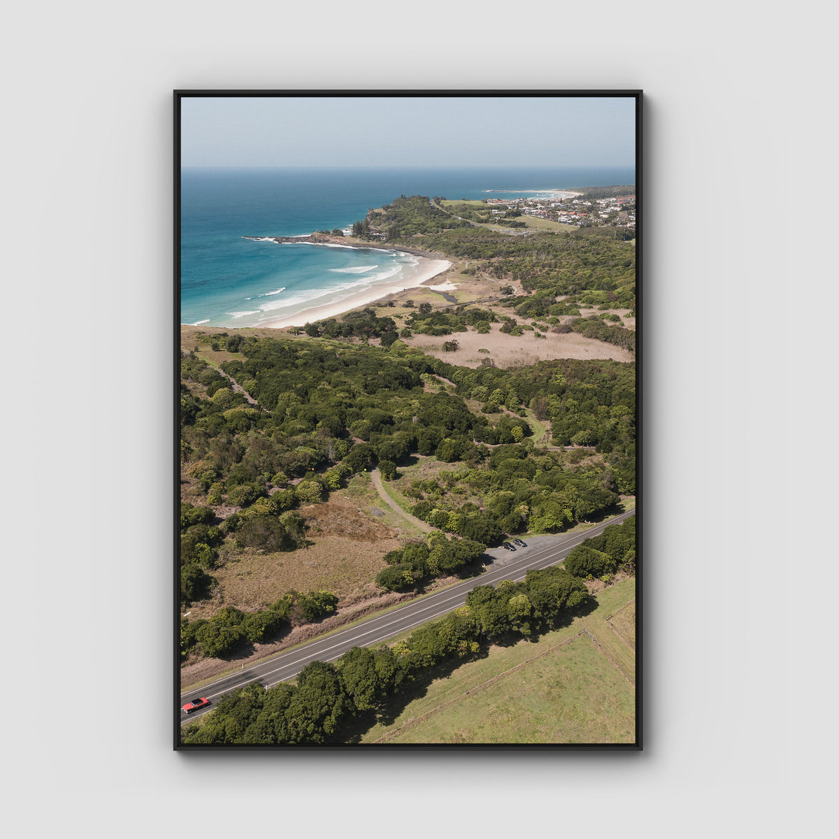 Coastal Road to Lennox - Fine Art Print - Float Frame Canvas - Black - Portrait