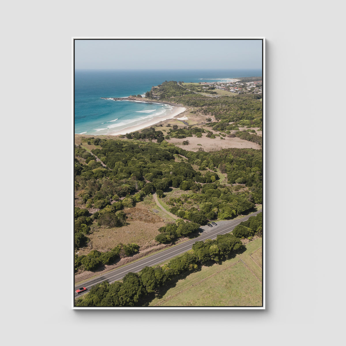 Coastal Road to Lennox - Fine Art Print - Float Frame Canvas - White - Portrait