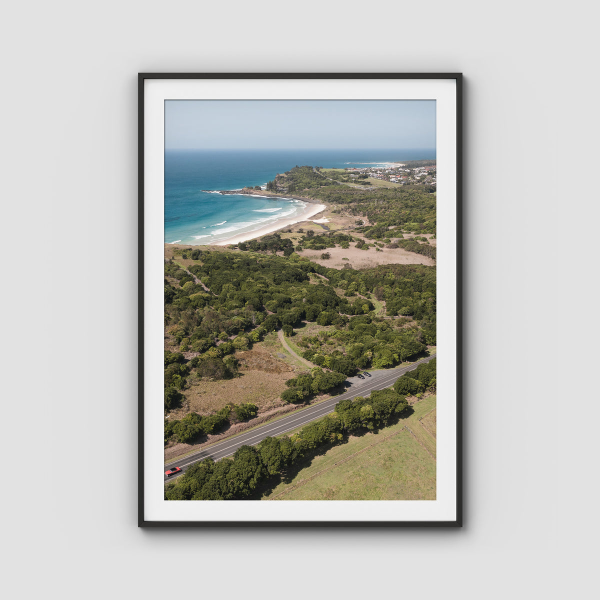 Coastal Road to Lennox - Fine Art Print - Traditional Frame - Black - Portrait