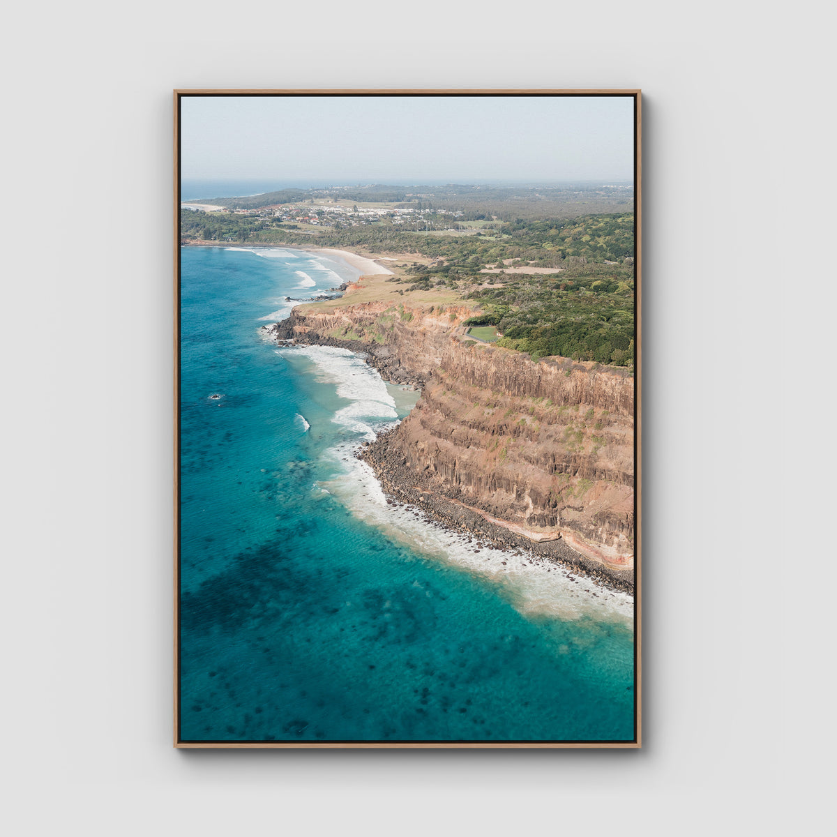 Lennox Headline - Fine Art Print - Float Frame Canvas - Raw Oak - Portrait