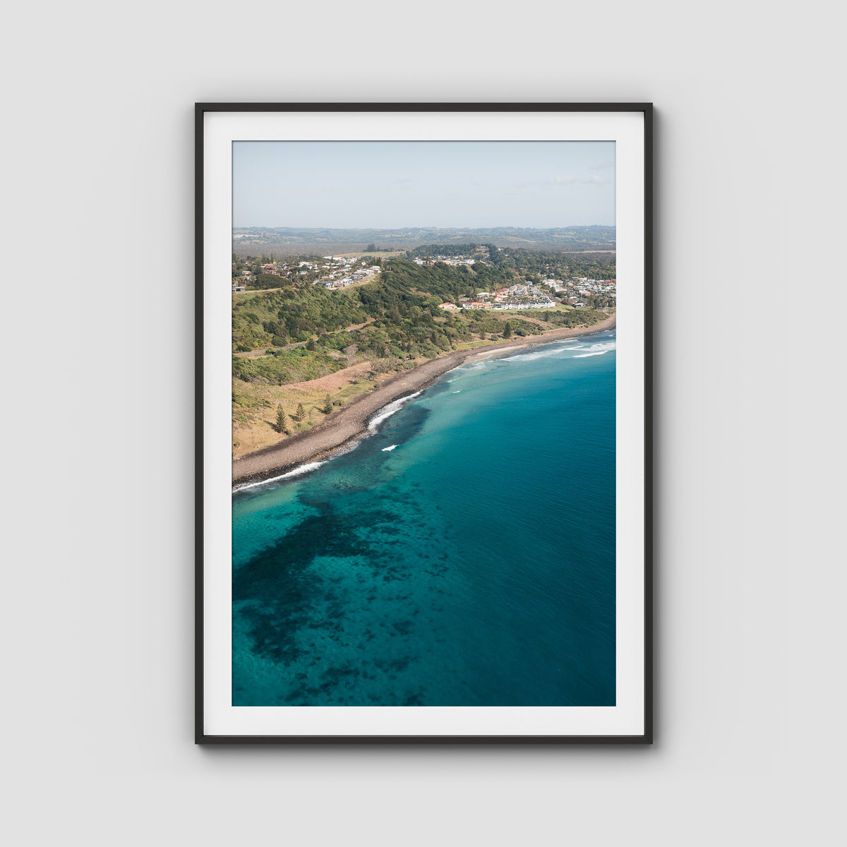 Lennox Coastal Curve - Fine Art Print - Traditional Frame - Black - Portrait