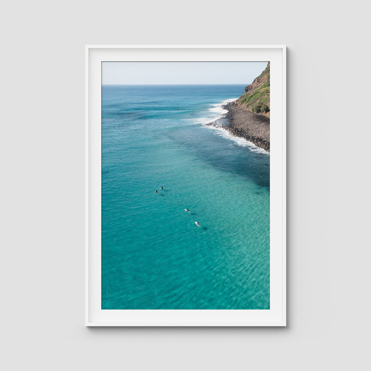 The Lineup - Lennox Head - Fine Art Print - Traditional Frame - White - Portrait