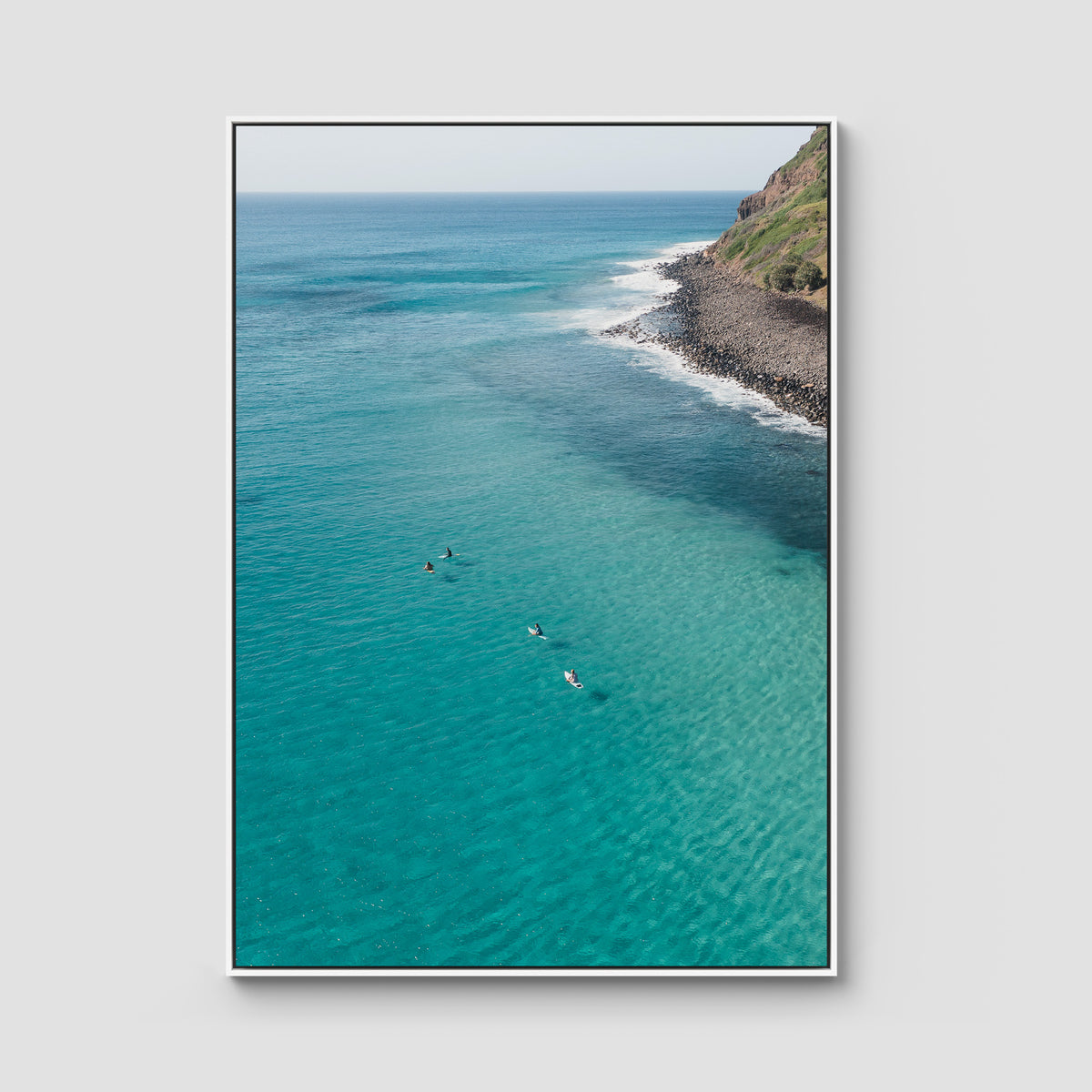 The Lineup - Lennox Head - Fine Art Print - Float Frame Canvas - White - Portrait