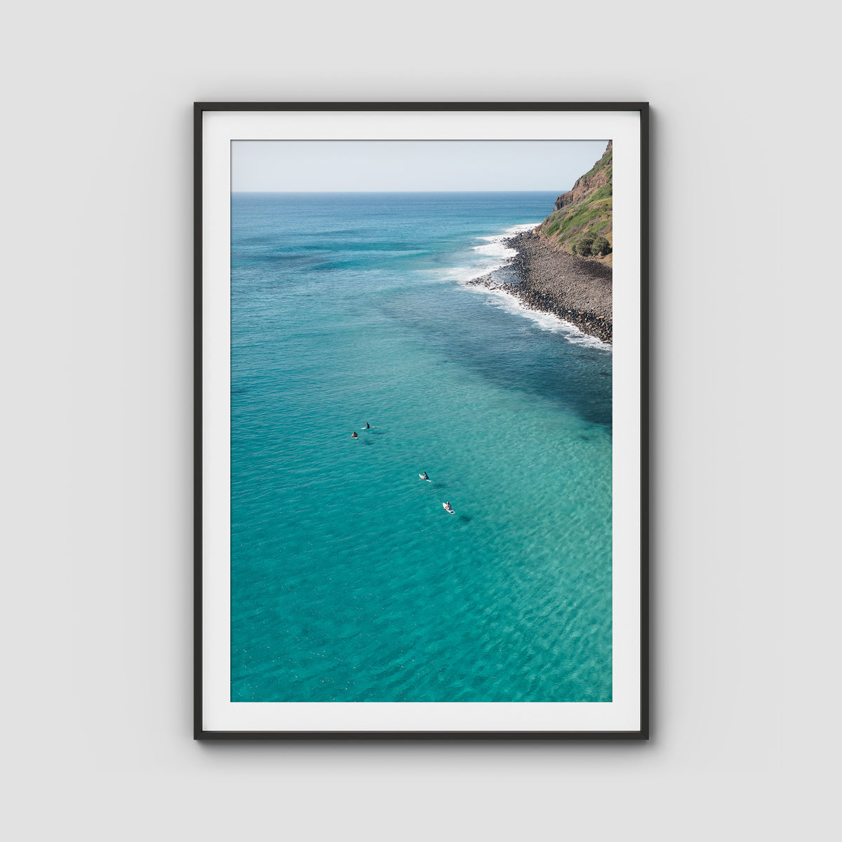 The Lineup - Lennox Head - Fine Art Print - Traditional Frame - Black - Portrait