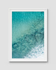 Turquoise Top Down - Lennox Head - Fine Art Print - Traditional Frame - White - Portrait