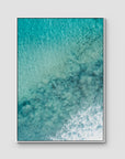 Turquoise Top Down - Lennox Head - Fine Art Print - Float Frame Canvas - White - Portrait