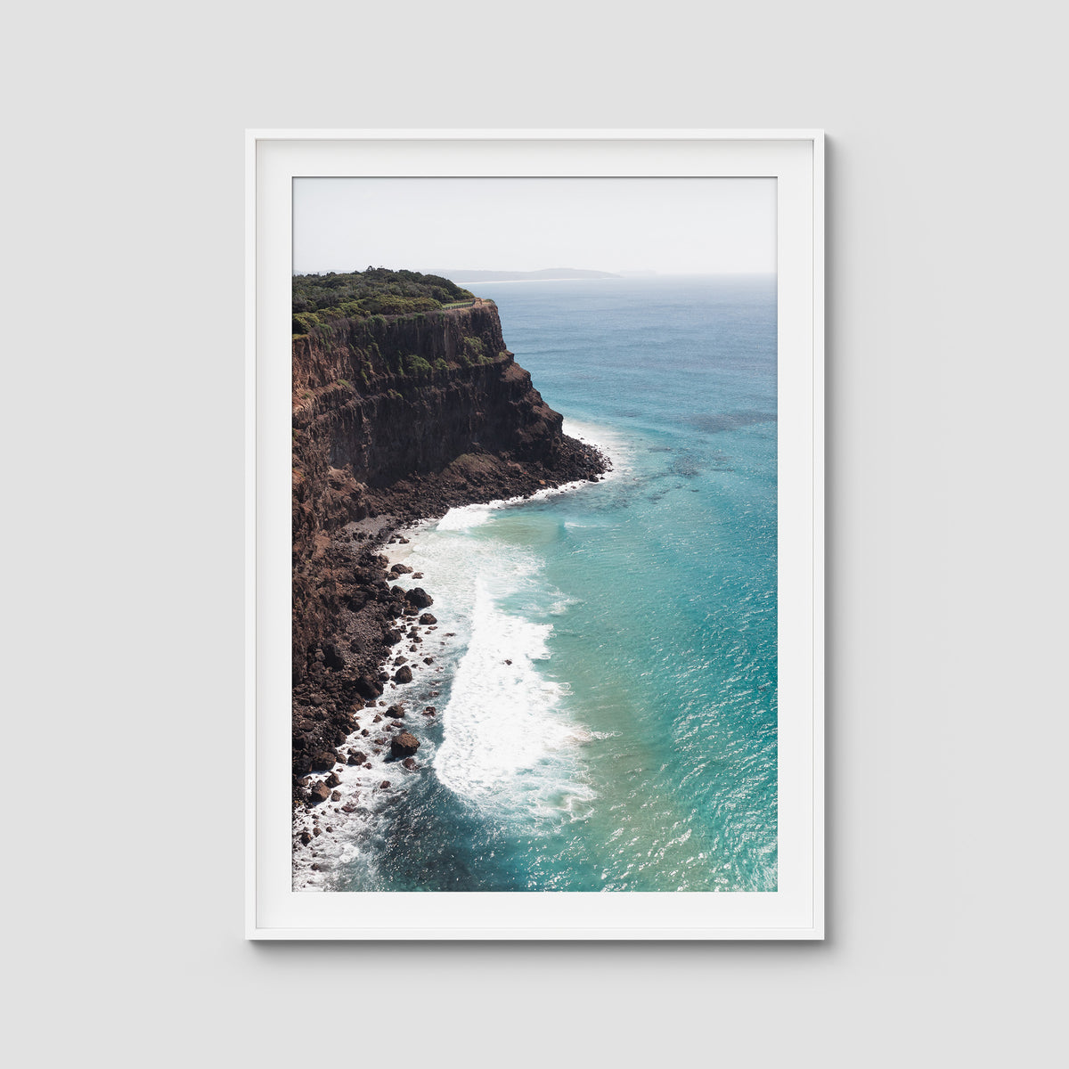 Edge of the Land - Lennox Head - Fine Art Print - Traditional Frame - White - Portrait
