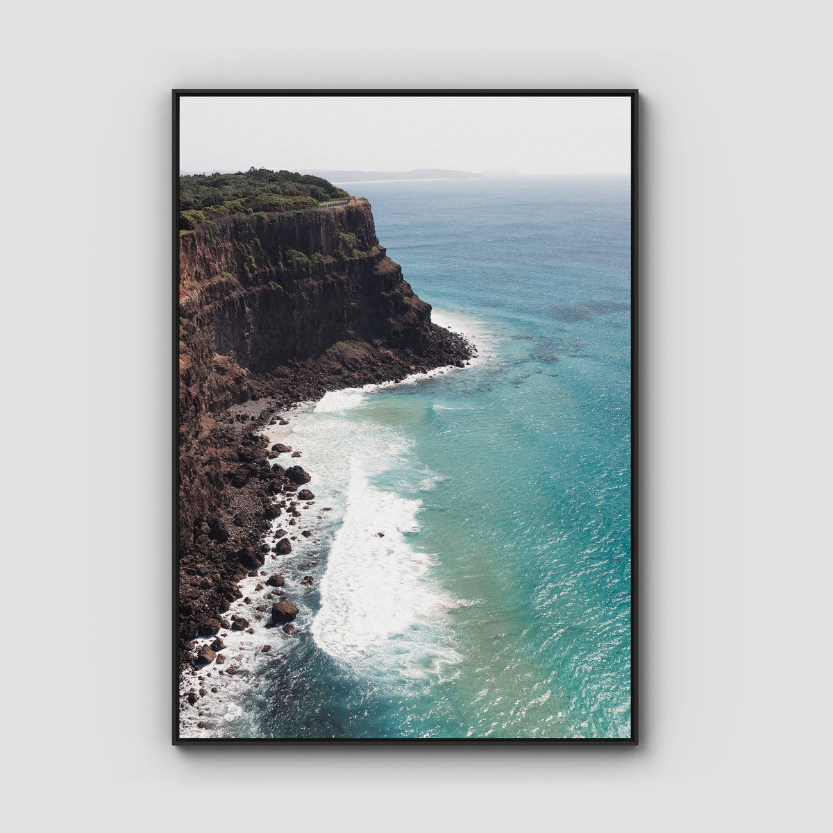 Edge of the Land - Lennox Head - Fine Art Print - Float Frame Canvas - Black - Portrait