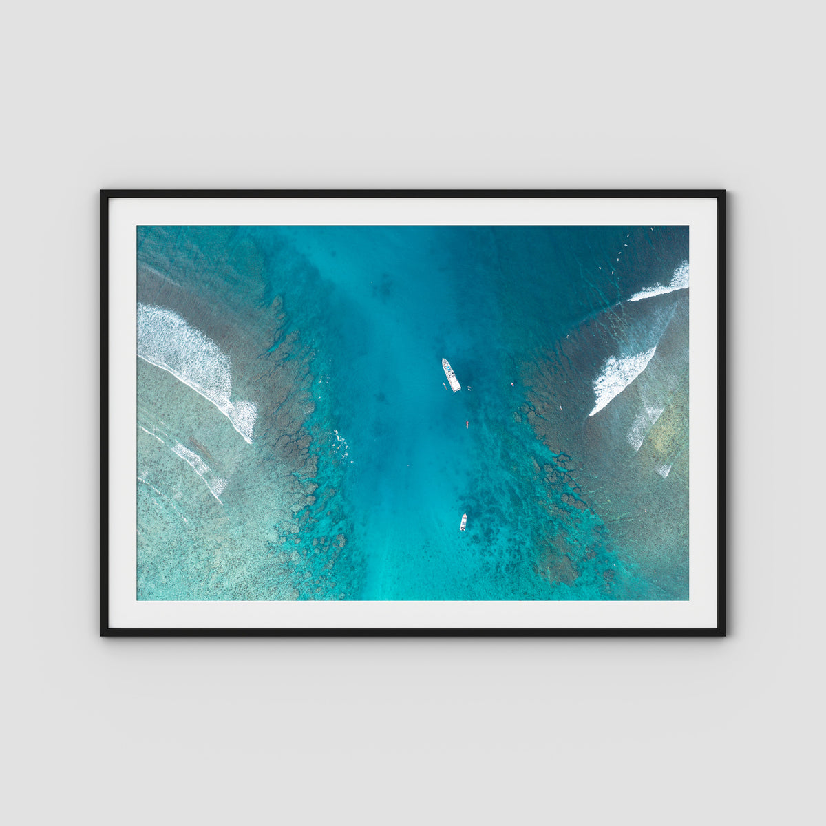 Hollow Trees Channel - Mentawai - Art Print - Traditional Frame - Black - Landscape
