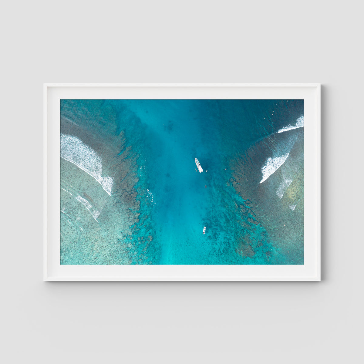 Hollow Trees Channel - Mentawai - Art Print - Traditional Frame - White - Landscape