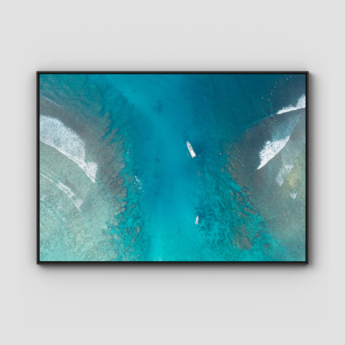 Hollow Trees Channel - Mentawai - Art Print - Float Frame Canvas - Black - Landscape