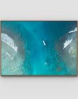 Hollow Trees Channel - Mentawai - Art Print - Float Frame Canvas - Raw Oak - Landscape