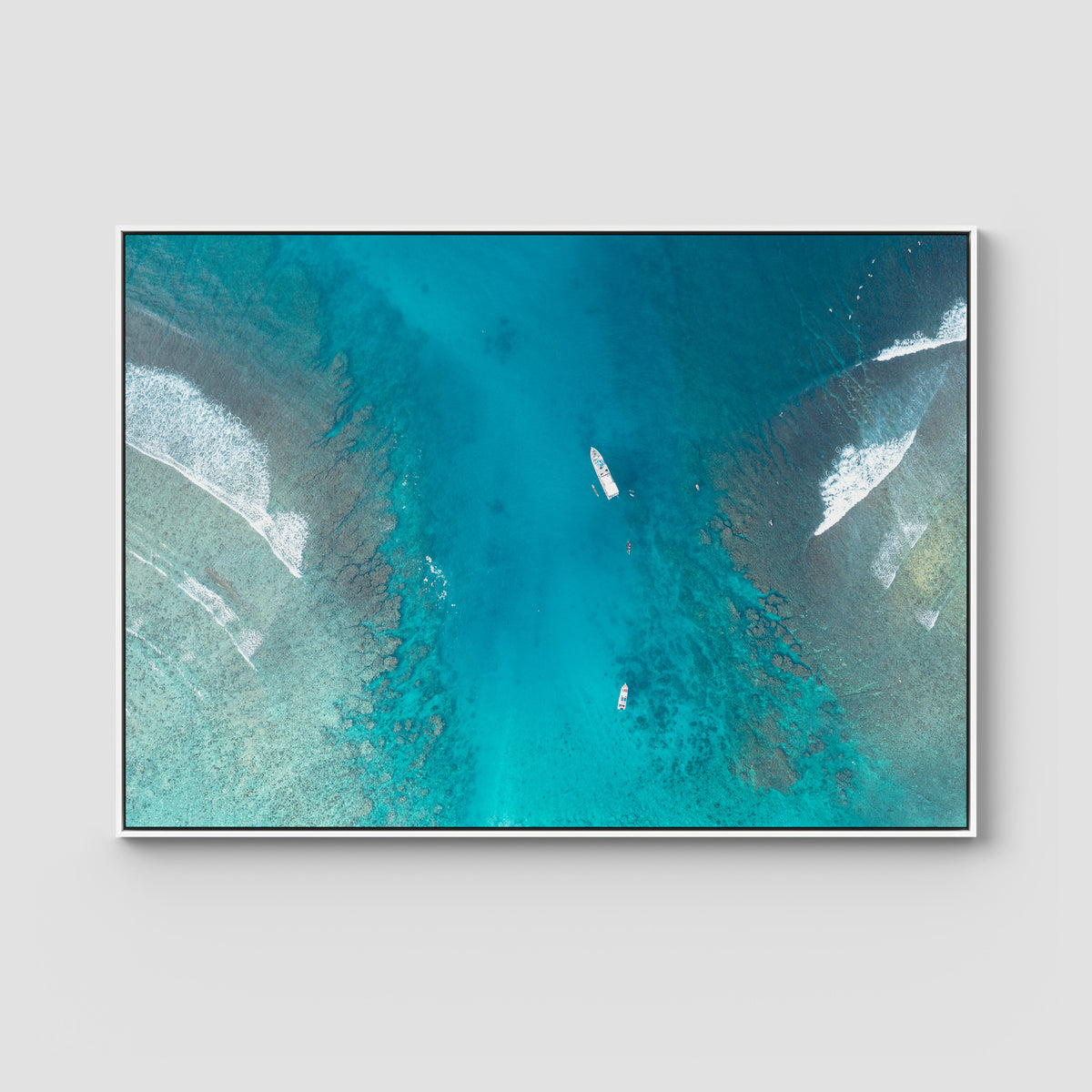 Hollow Trees Channel - Mentawai - Art Print - Float Frame Canvas - White - Landscape