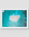 Love Heart Sand Bank - Mentawai - Art Print - Traditional Frame - White - Landscape