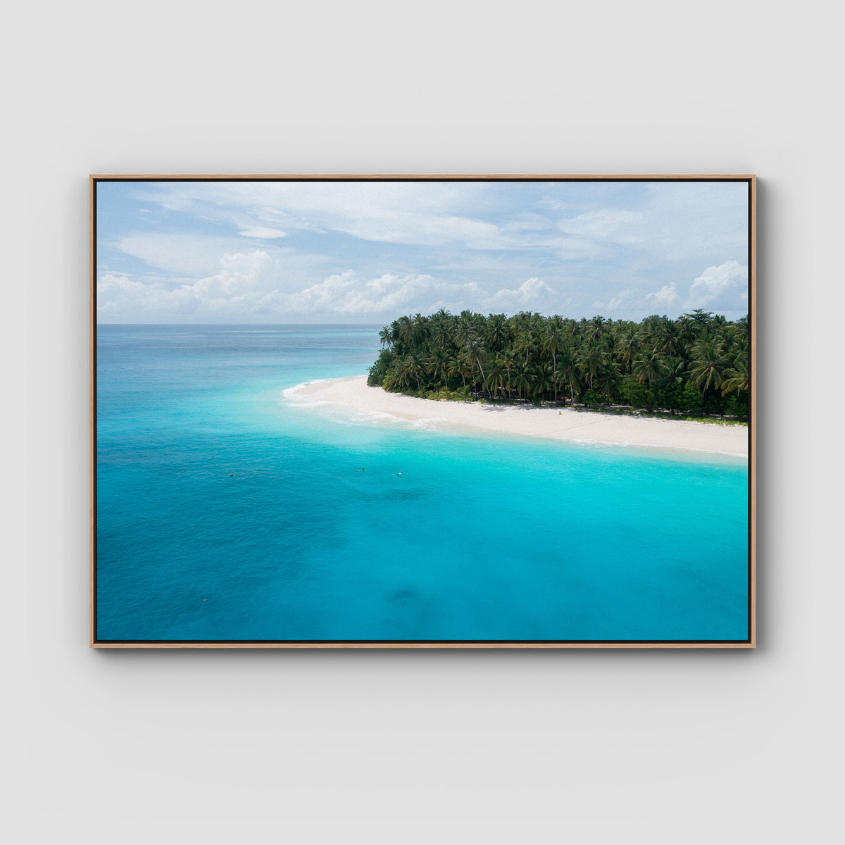 Island Blues - Mentawai - Art Print - Float Frame Canvas - Raw Oak - Landscape