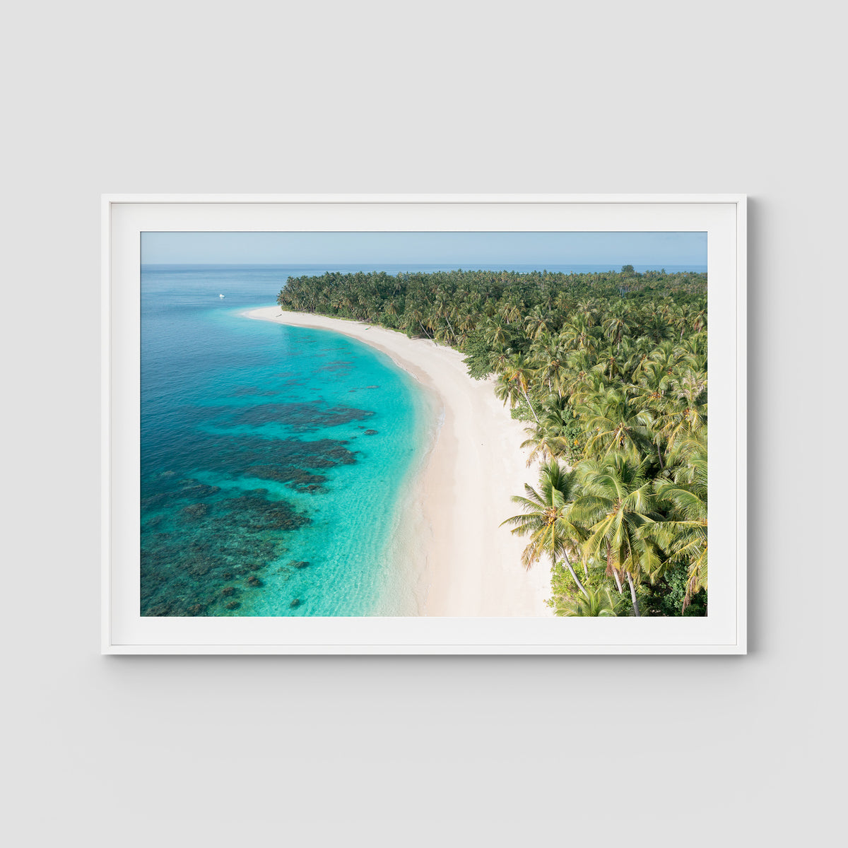 Palm Tree Perfection - Mentawai - Art Print - Traditional Frame - White - Landscape