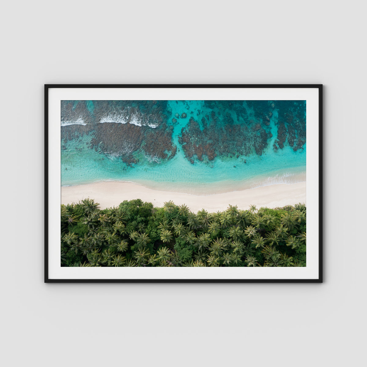 Island Symmetry - Mentawai - Art Print - Traditional Frame - Black - Landscape