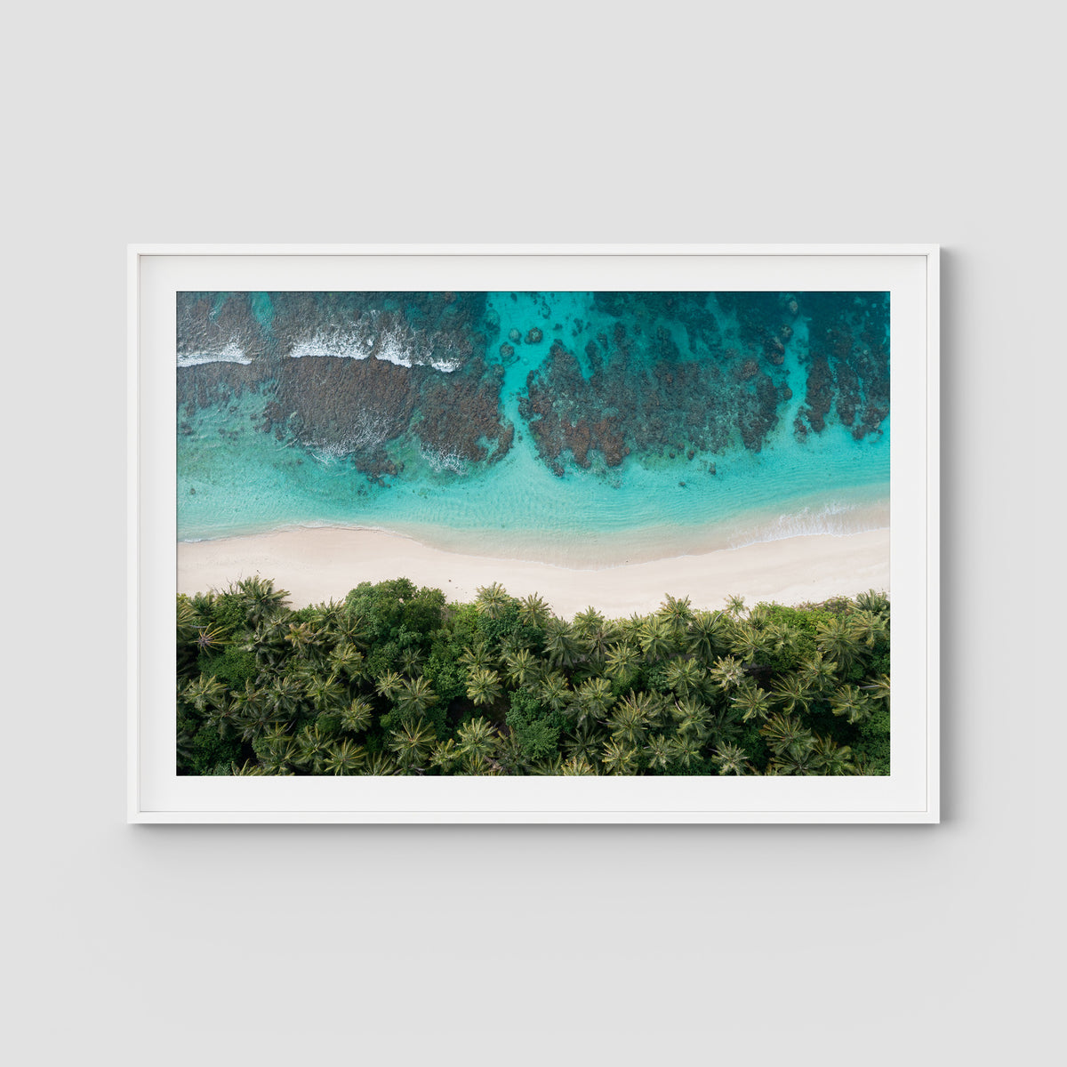 Island Symmetry - Mentawai - Art Print - Traditional Frame - White - Landscape
