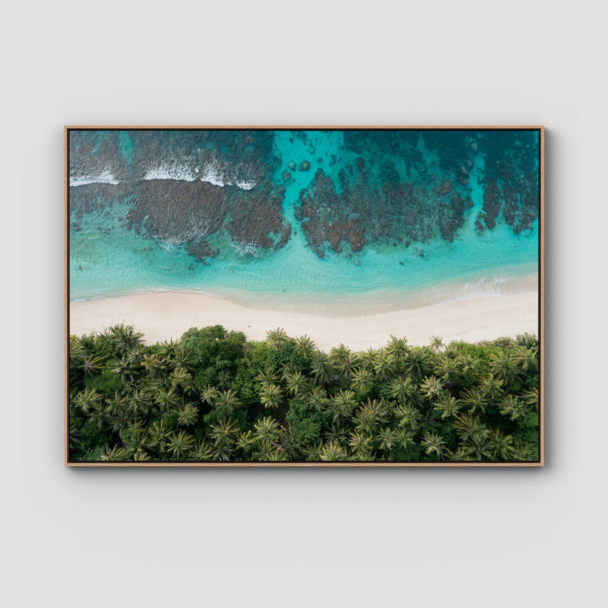 Island Symmetry - Mentawai - Art Print - Float Frame Canvas - Raw Oak - Landscape