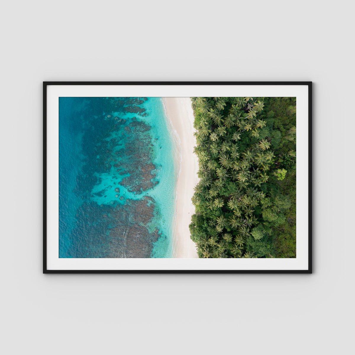 Island Symmetry ii - Mentawai - Art Print - Traditional Frame - Black - Landscape