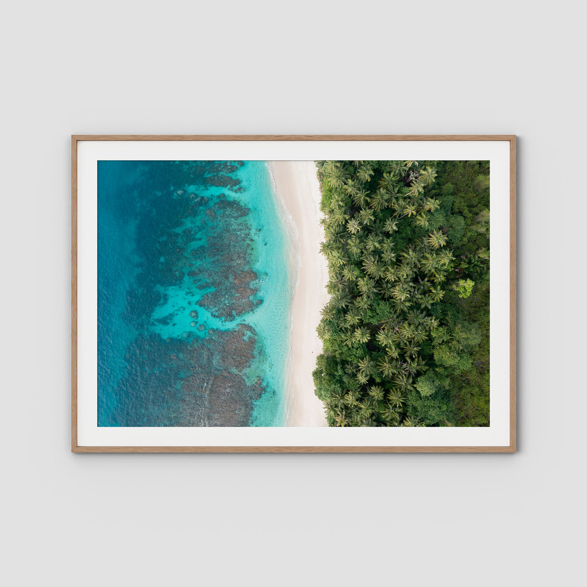 Island Symmetry ii - Mentawai - Art Print - Traditional Frame - Raw Oak - Landscape