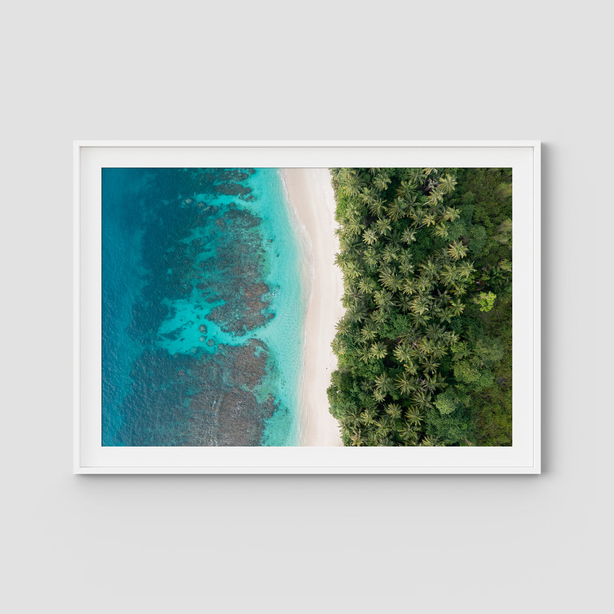 Island Symmetry ii - Mentawai - Art Print - Traditional Frame - White - Landscape