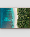 Island Symmetry ii - Mentawai - Art Print - Float Frame Canvas - Raw Oak - Landscape