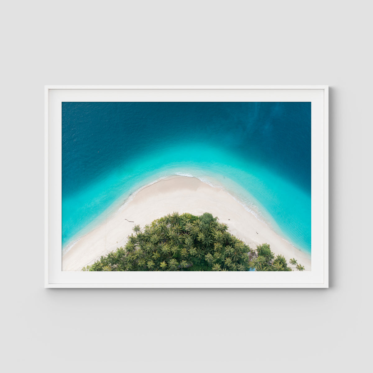 Island Symmetry iii - Mentawai - Art Print - Traditional Frame - White - Landscape