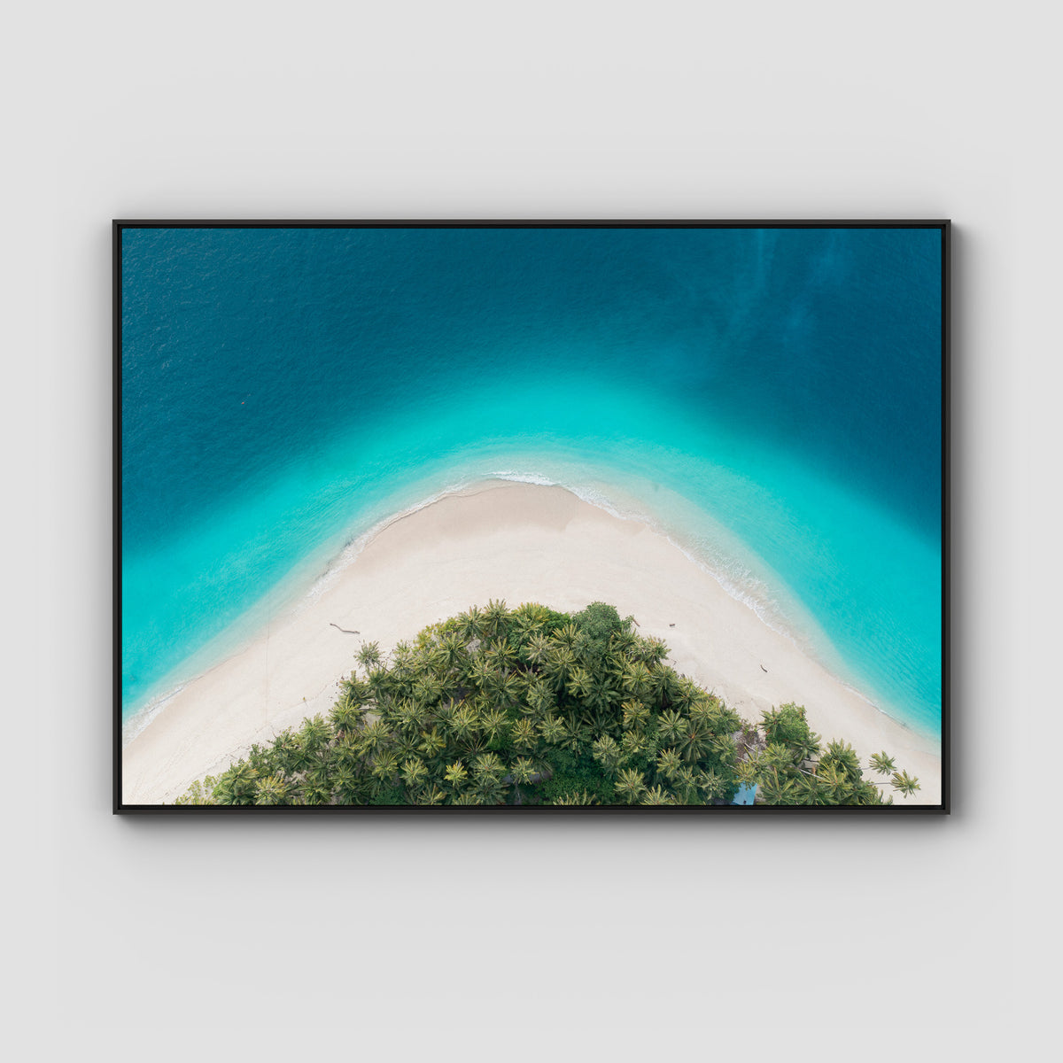 Island Symmetry iii - Mentawai - Art Print - Float Frame Canvas - Black - Landscape