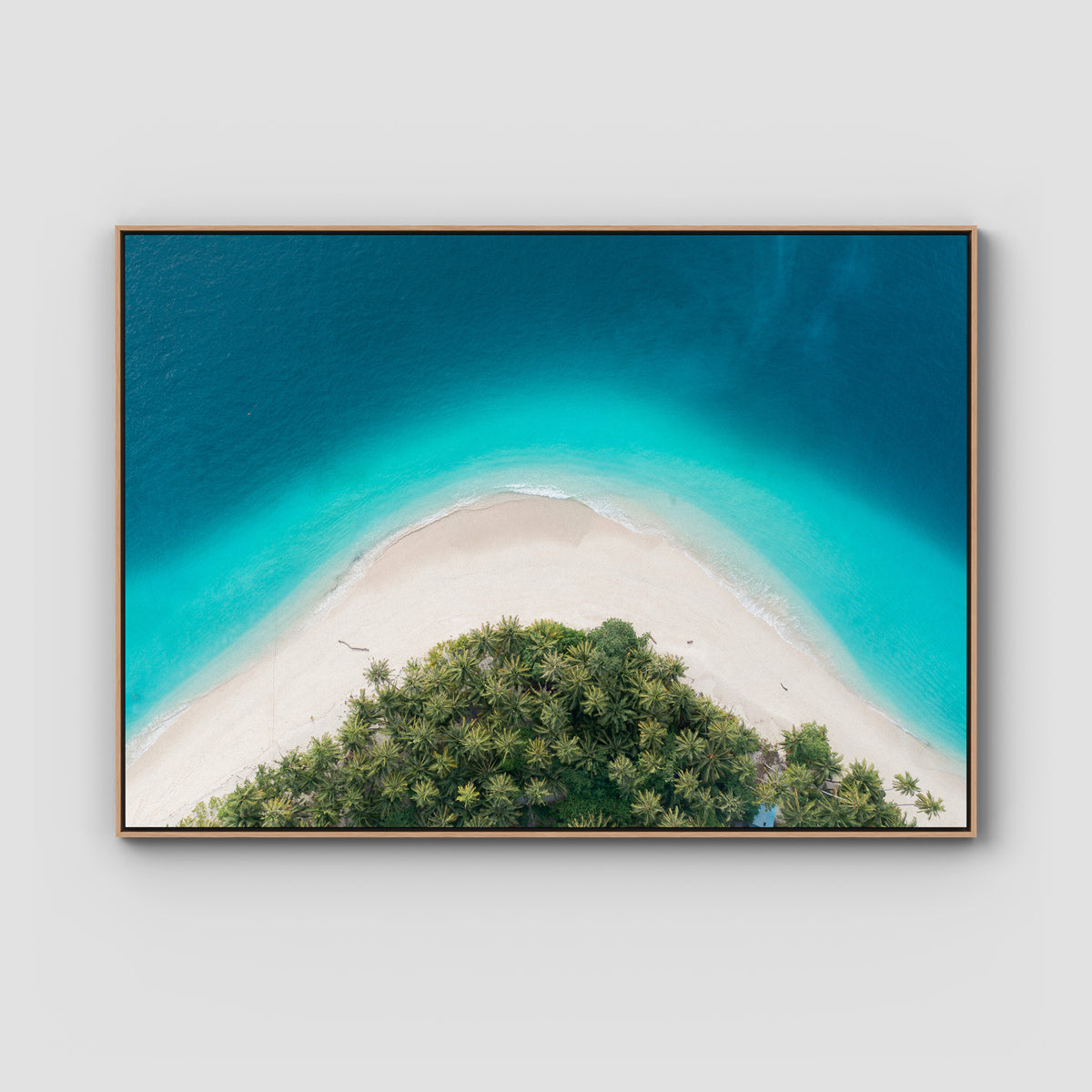 Island Symmetry iii - Mentawai - Art Print - Float Frame Canvas - Raw Oak - Landscape