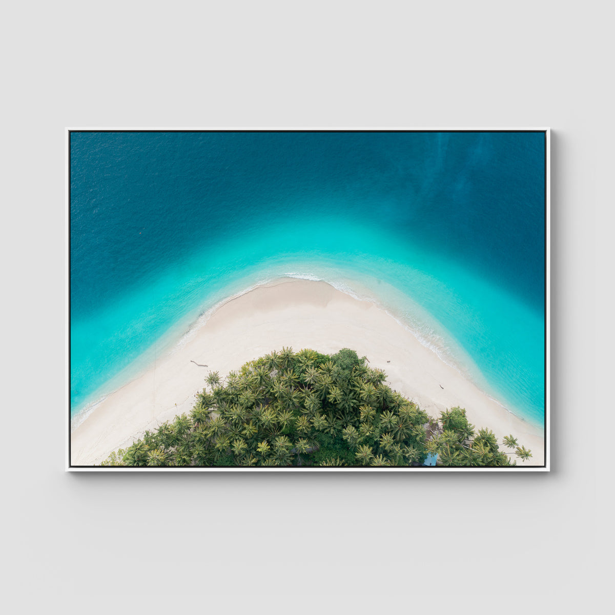 Island Symmetry iii - Mentawai - Art Print - Float Frame Canvas - White - Landscape