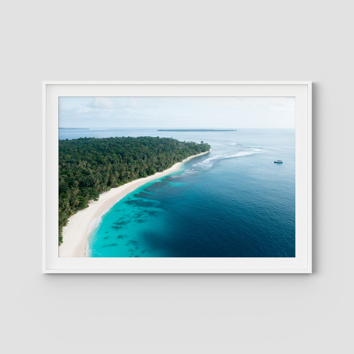 Hideaways - Mentawai - Art Print - Traditional Frame - White - Landscape