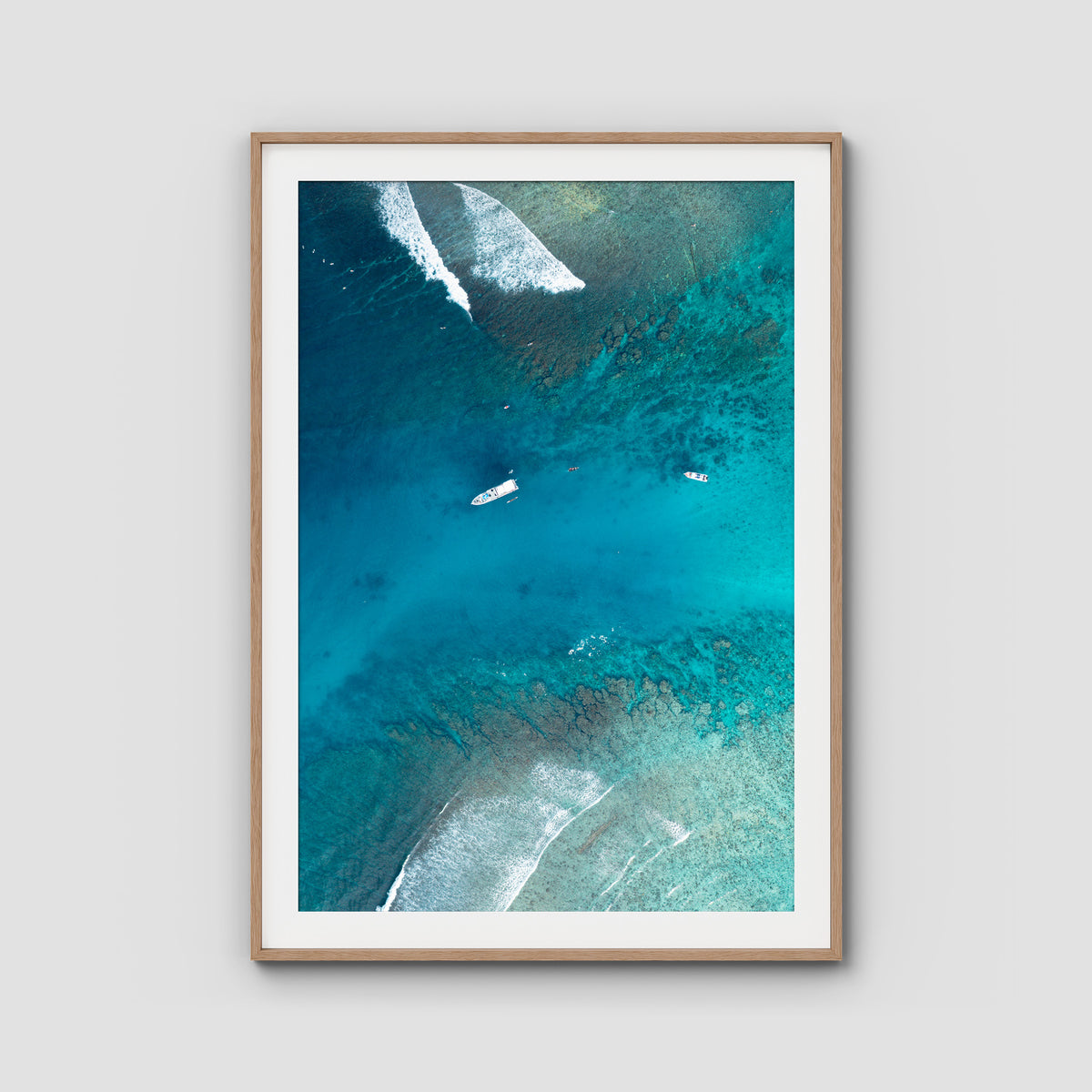 Hollow Trees Channel - Mentawai - Art Print - Traditional Frame - Raw Oak - Portrait