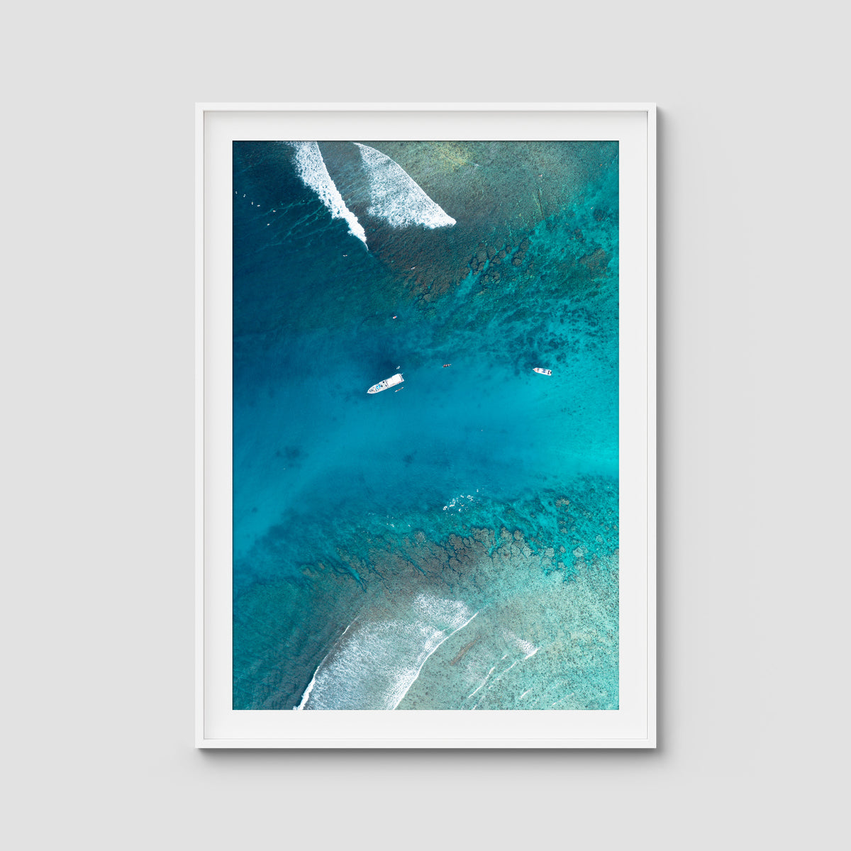 Hollow Trees Channel - Mentawai - Art Print - Traditional Frame - White - Portrait