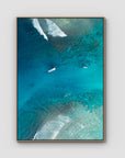 Hollow Trees Channel - Mentawai - Art Print - Float Frame Canvas - Raw Oak - Portrait