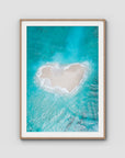 Love Heart Sand Bank - Mentawai - Art Print - Traditional Frame - Raw Oak - Portrait