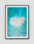 Love Heart Sand Bank - Mentawai - Art Print - Traditional Frame - Black - Portrait