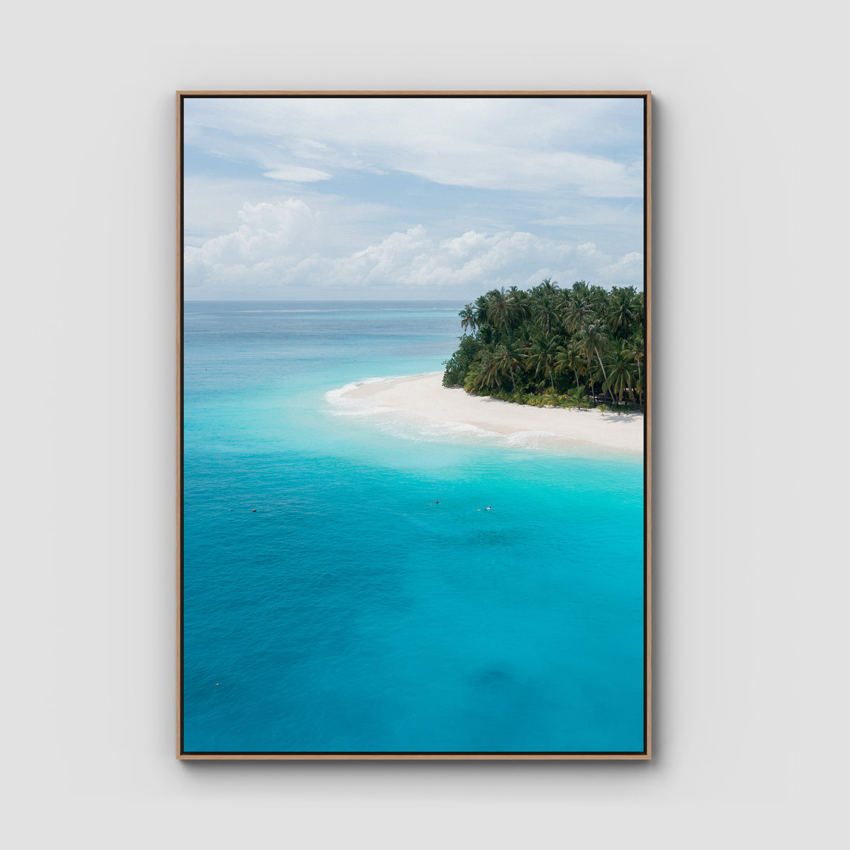 Island Blues - Mentawai - Art Print - Float Frame Canvas - Raw Oak - Portrait