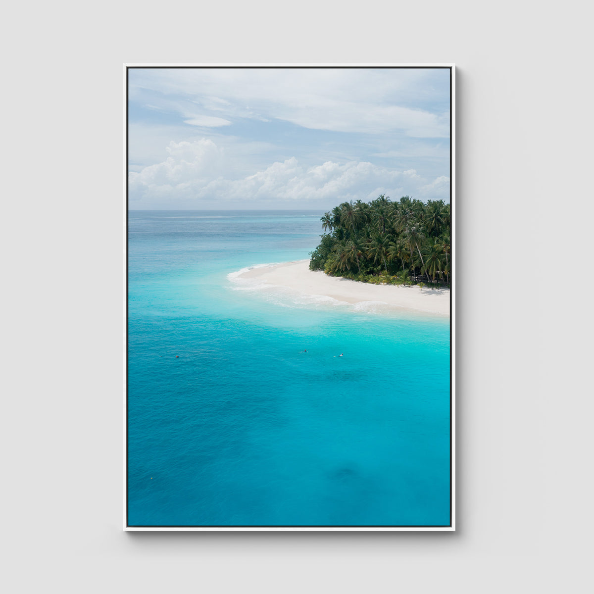 Island Blues - Mentawai - Art Print - Float Frame Canvas - White - Portrait