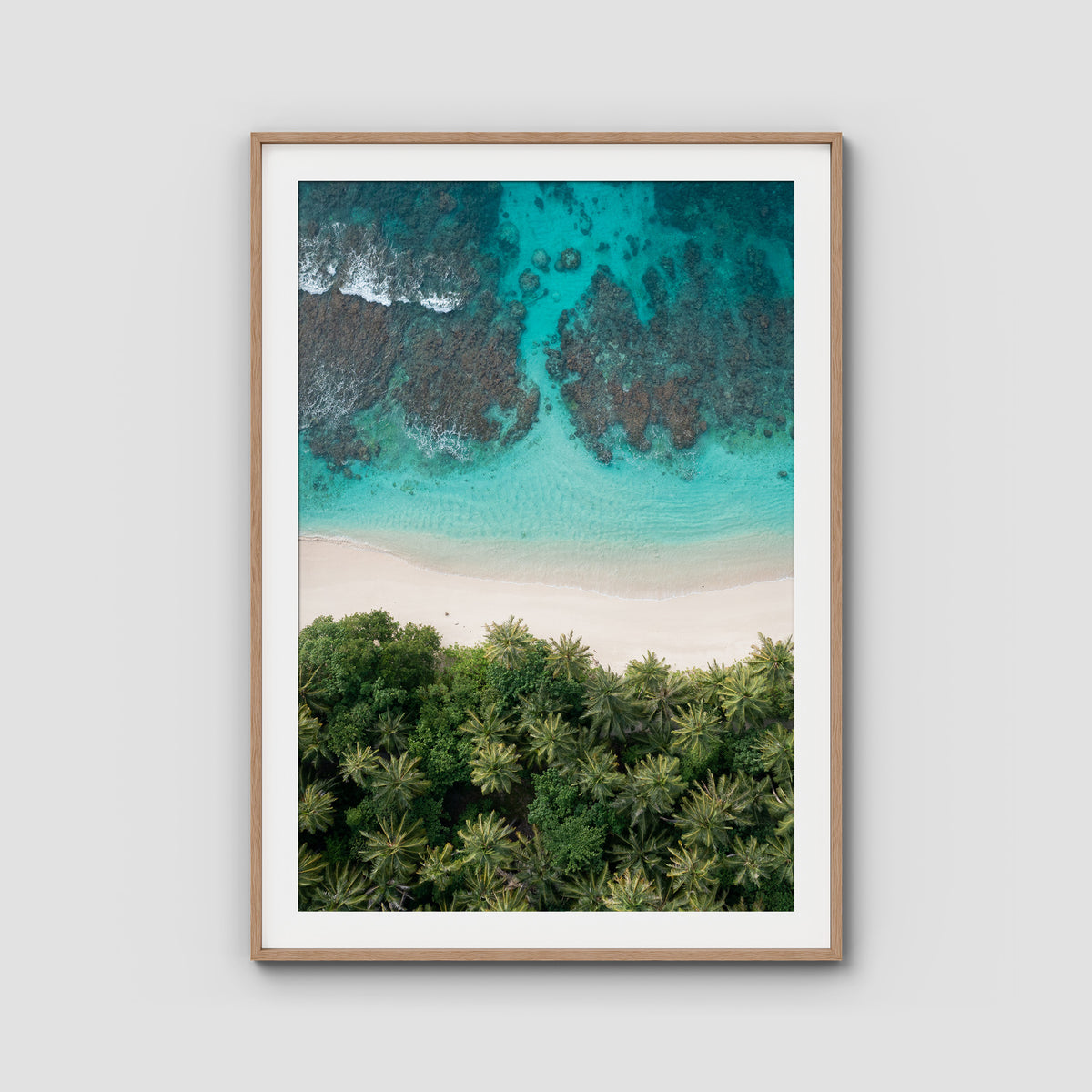 Island Symmetry - Mentawai - Art Print - Traditional Frame - Raw Oak - Portrait