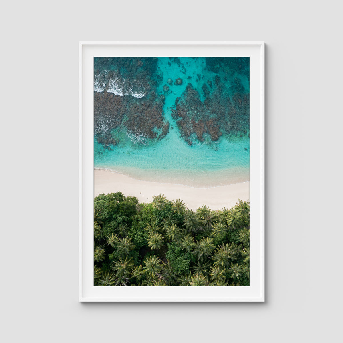 Island Symmetry - Mentawai - Art Print - Traditional Frame - White - Portrait