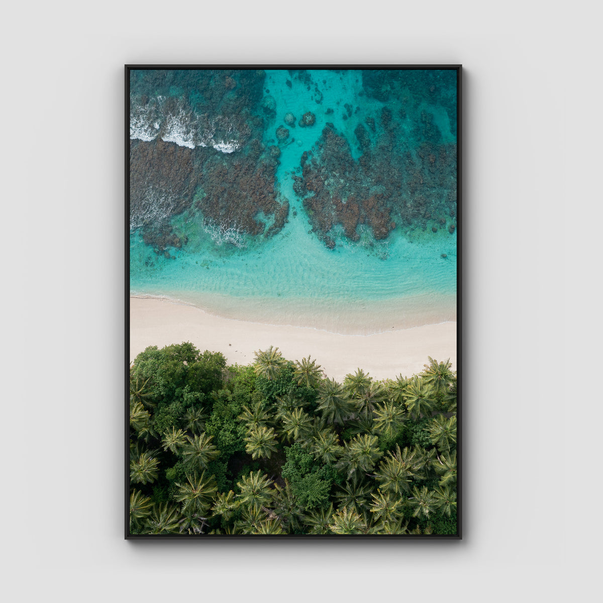 Island Symmetry - Mentawai - Art Print - Float Frame Canvas - Black - Portrait