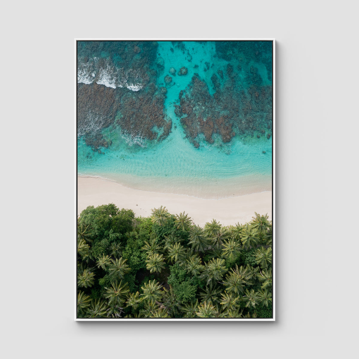 Island Symmetry - Mentawai - Art Print - Float Frame Canvas - White - Portrait
