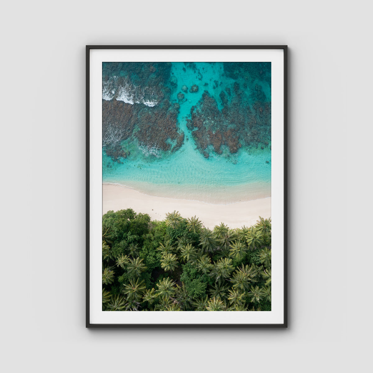 Island Symmetry - Mentawai - Art Print - Traditional Frame - Black - Portrait