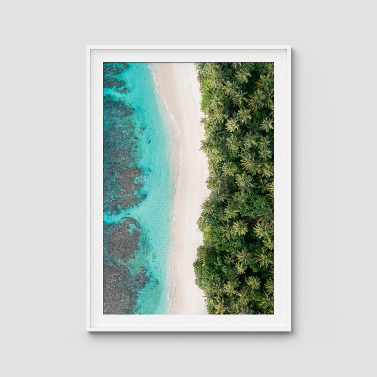 Island Symmetry ii - Mentawai - Art Print - Traditional Frame - White - Portrait